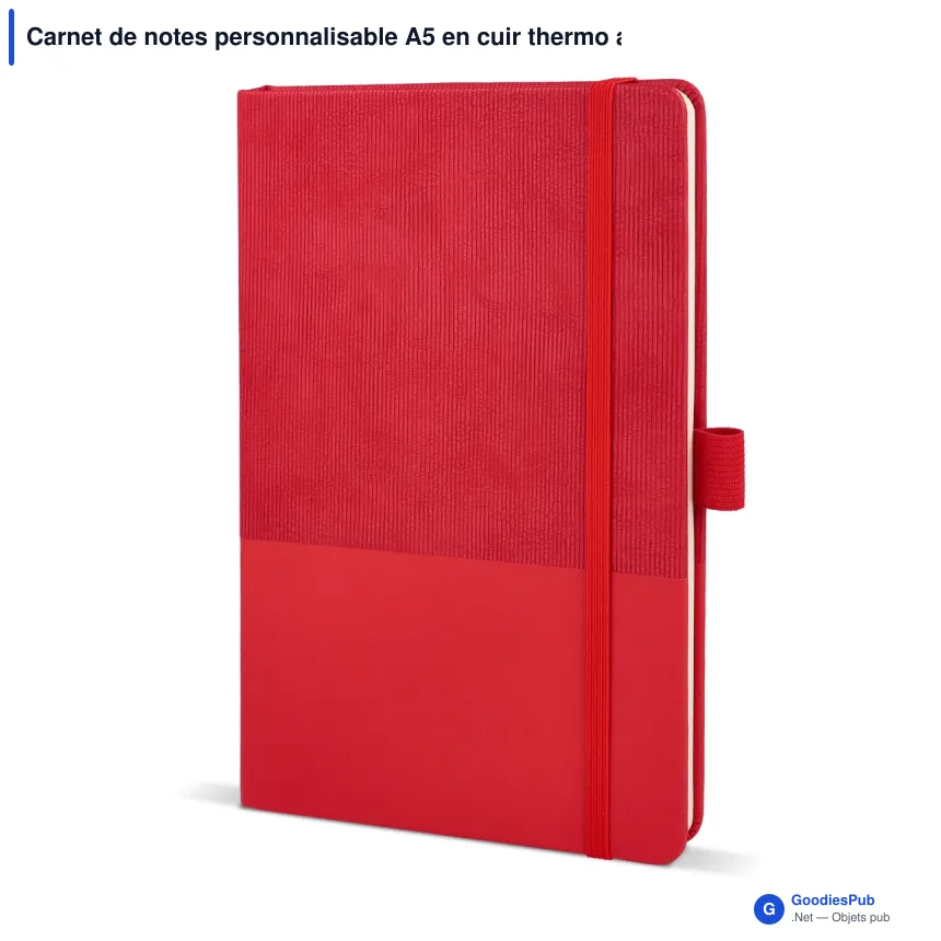 Carnet de notes personnalisable A5 en cuir thermo avec logo - Thermo - Image 2