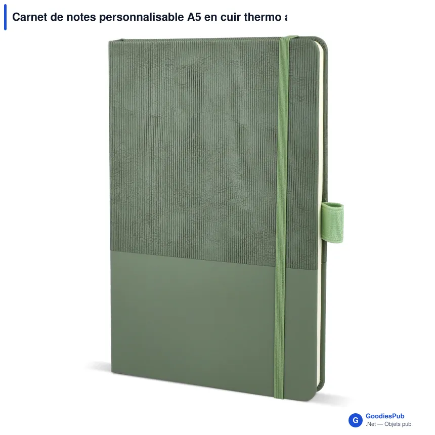 Carnet de notes personnalisable A5 en cuir thermo avec logo - Thermo - Image 4