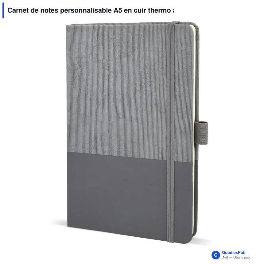 Carnet de notes personnalisable A5 en cuir thermo avec logo - Thermo - Image 6