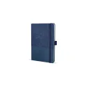Variante Bleu foncé - Carnet de notes personnalisable A5 en cuir thermo avec logo - Thermo