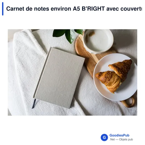 Carnet de notes A5 personnalisable en coton recyclé avec logo | Tamytrice - Image 2