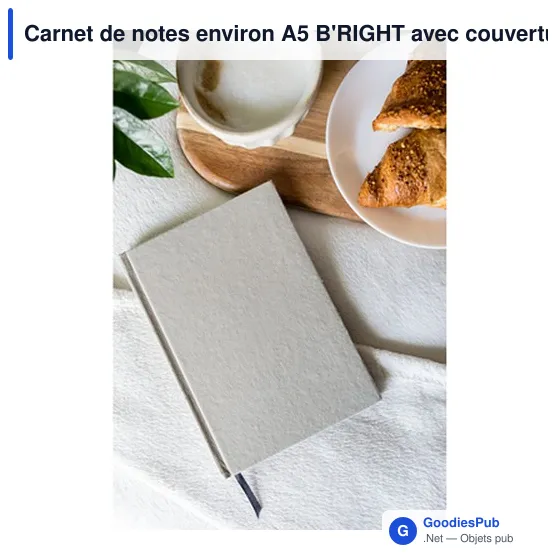 Carnet de notes A5 personnalisable en coton recyclé avec logo | Tamytrice - Image 7