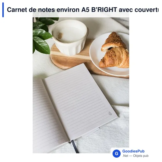 Carnet de notes A5 personnalisable en coton recyclé avec logo | Tamytrice - Image 9