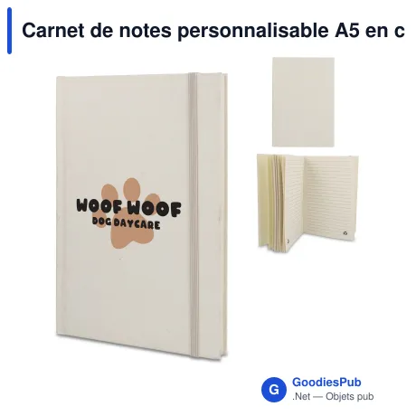 Carnet de notes personnalisable A5 en carton de lait recyclé avec logo - Milkcarton