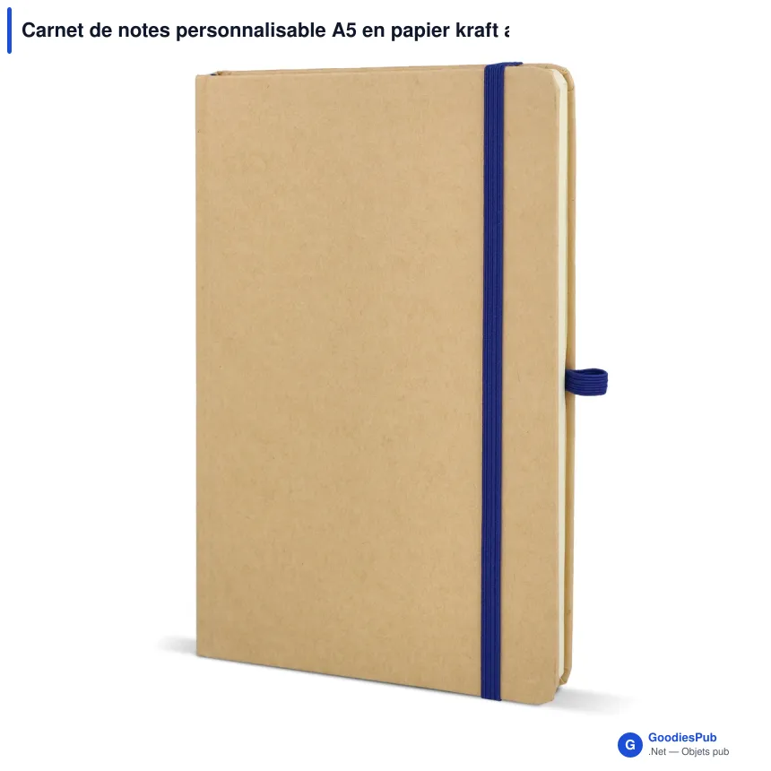 Carnet de notes personnalisable A5 en papier kraft avec logo - Kraft 6 coloris - Image 4