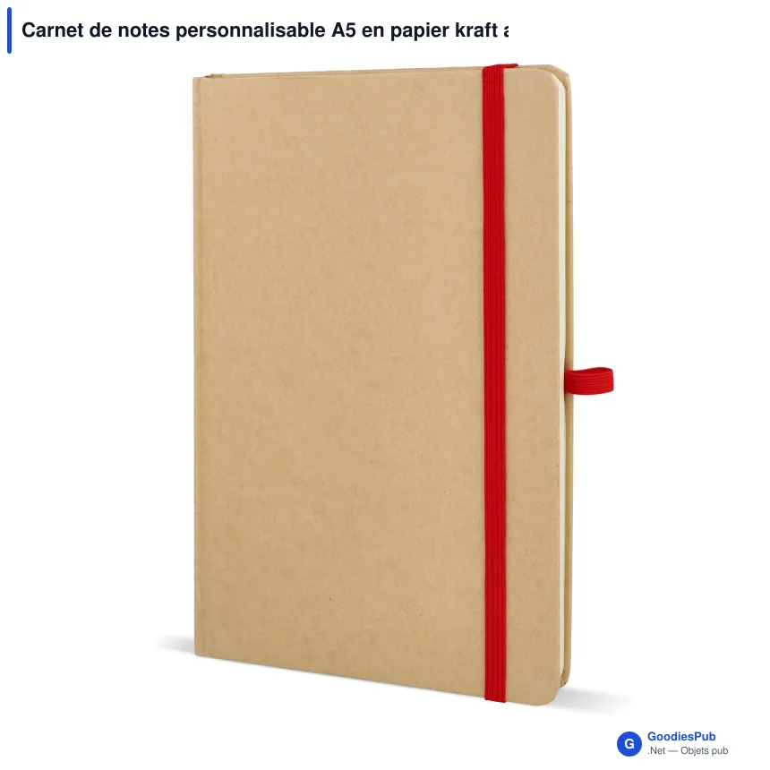 Carnet de notes personnalisable A5 en papier kraft avec logo - Kraft 6 coloris - Image 7