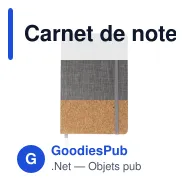 Carnet de notes personnalisable A5 en R-PET et liège avec logo - 3 coloris - Miniature 2