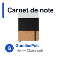 Carnet de notes personnalisable A5 en R-PET et liège avec logo - 3 coloris - Miniature 3