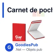 Carnet de poche personnalisable A6 couverture PU avec logo - Format A6 - Miniature 1