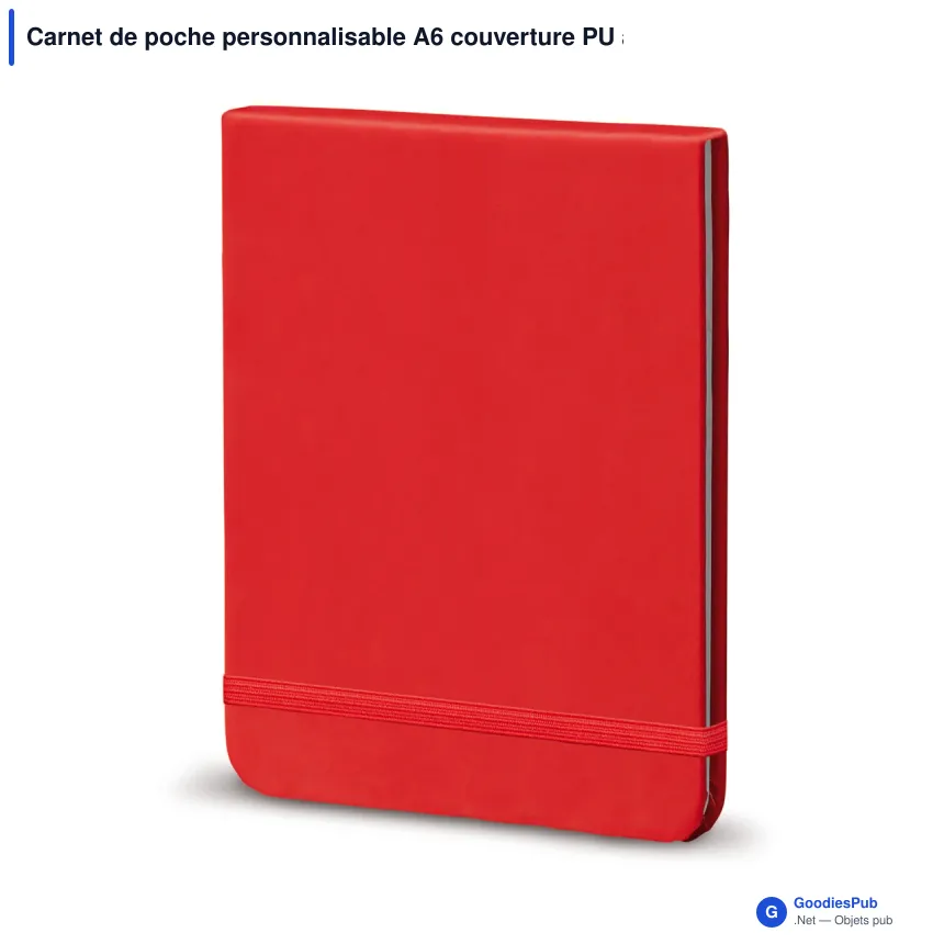 Carnet de poche personnalisable A6 couverture PU avec logo - Format A6 - Image 2