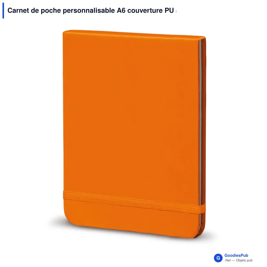 Carnet de poche personnalisable A6 couverture PU avec logo - Format A6 - Image 4