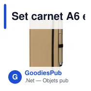 Set carnet A6 et stylo personnalisable en carton avec logo - Duo - Miniature 2
