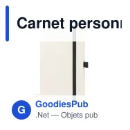 Carnet personnalisable A5 en coton recyclé et R-PET avec logo - Beige et noir - Miniature 2