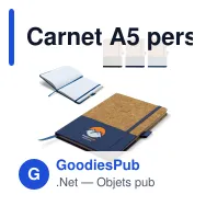 Carnet A5 personnalisable en liège et cuir végétalien avec logo - Liège - Miniature 1
