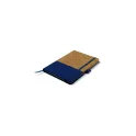 Variante Bleu foncé - Carnet A5 personnalisable en liège et cuir végétalien avec logo - Liège