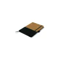 Variante Noir - Carnet A5 personnalisable en liège et cuir végétalien avec logo - Liège