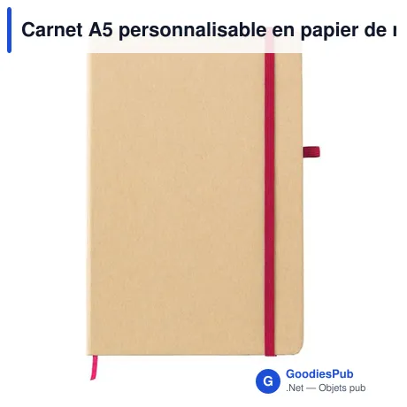 Carnet A5 personnalisable en papier de roche avec logo - Cora
