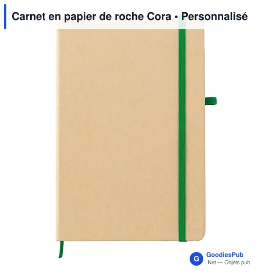 Carnet A5 personnalisable en papier de roche avec logo - Cora - Image 12