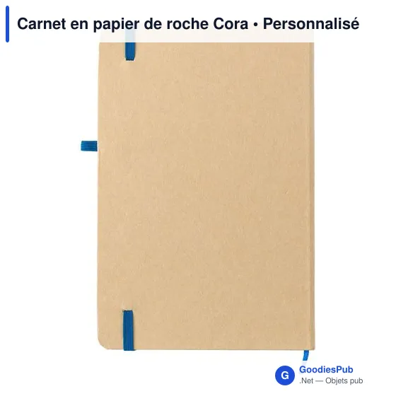 Carnet A5 personnalisable en papier de roche avec logo - Cora - Image 3