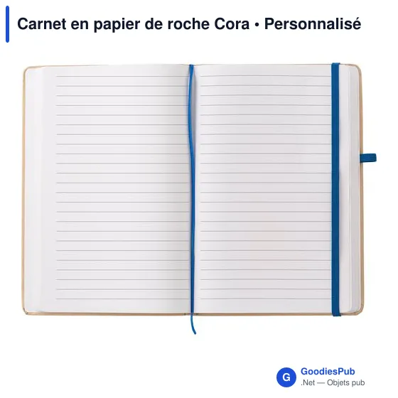 Carnet A5 personnalisable en papier de roche avec logo - Cora - Image 4