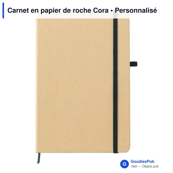 Carnet A5 personnalisable en papier de roche avec logo - Cora - Image 5
