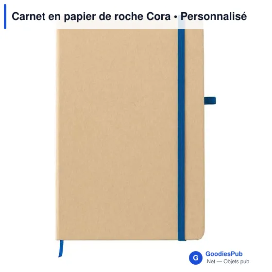 Carnet A5 personnalisable en papier de roche avec logo - Cora - Image 6
