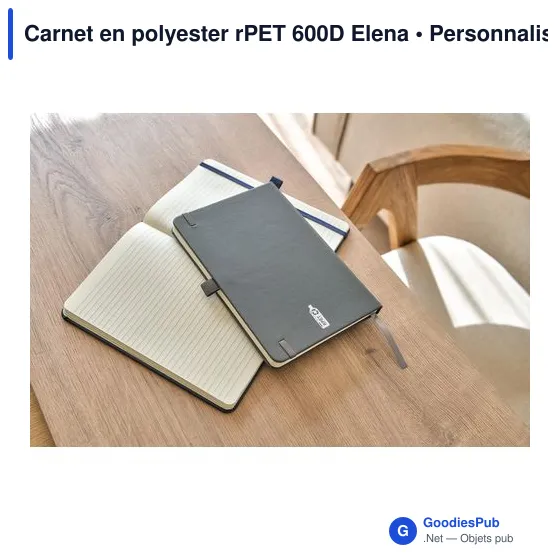Carnet en polyester rPET 600D Elena - Image 34