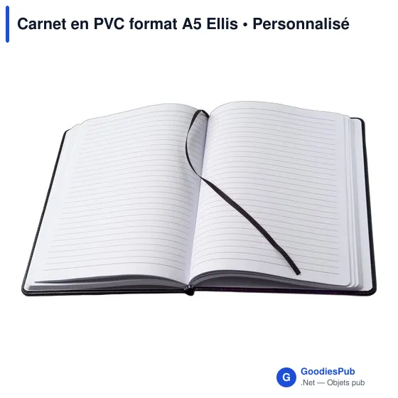 Carnet en PVC A5 personnalisable avec logo - Modèle Ellis - Image 2