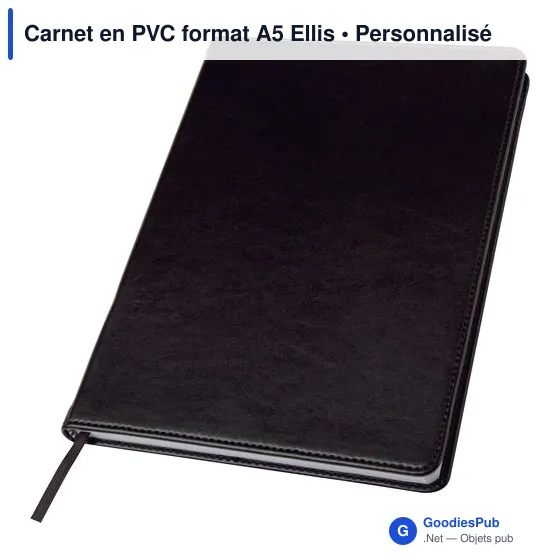 Carnet en PVC A5 personnalisable avec logo - Modèle Ellis - Image 3