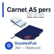 Carnet A5 personnalisable en R-PET et papier recyclé avec logo - RPET - Miniature 1