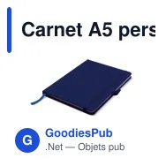 Carnet A5 personnalisable en R-PET et papier recyclé avec logo - RPET - Miniature 2