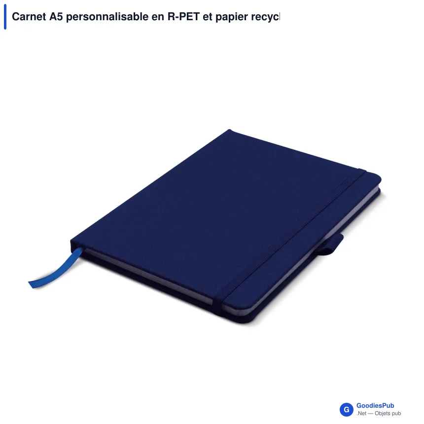 Carnet A5 personnalisable en R-PET et papier recyclé avec logo - RPET - Image 2
