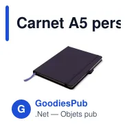 Carnet A5 personnalisable en R-PET et papier recyclé avec logo - RPET - Miniature 3