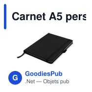 Carnet A5 personnalisable en R-PET et papier recyclé avec logo - RPET - Miniature 4
