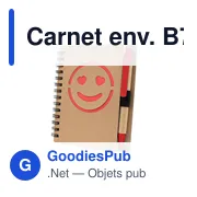 Carnet B7 personnalisable avec stylo à bille - Visage souriant | Dylanavec logo - Miniature 1