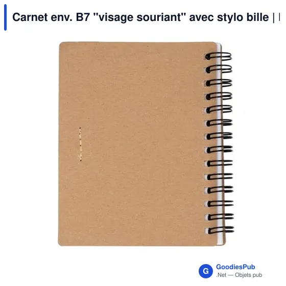 Carnet B7 personnalisable avec stylo à bille - Visage souriant | Dylanavec logo - Image 11