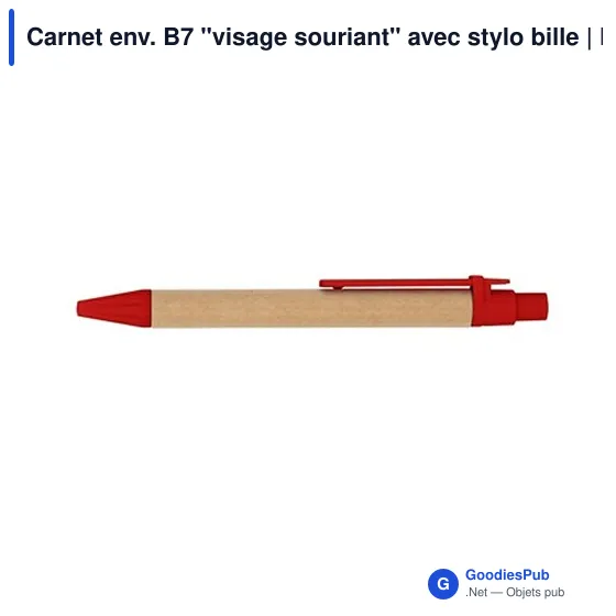 Carnet B7 personnalisable avec stylo à bille - Visage souriant | Dylanavec logo - Image 12