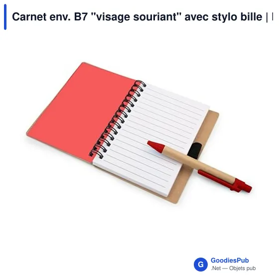 Carnet B7 personnalisable avec stylo à bille - Visage souriant | Dylanavec logo - Image 8