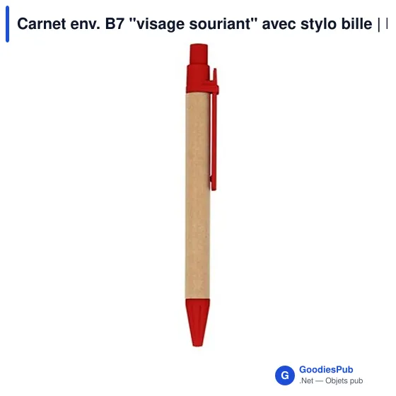 Carnet B7 personnalisable avec stylo à bille - Visage souriant | Dylanavec logo - Image 10