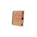 Variante rouge - Carnet B7 personnalisable avec stylo à bille - Visage souriant | Dylanavec logo