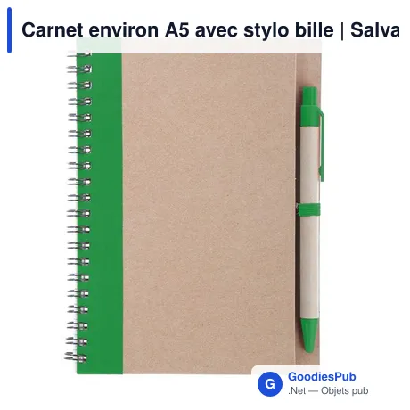 Carnet environ A5 avec stylo bille | Salvatore