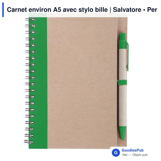 Carnet environ A5 avec stylo bille | Salvatore - Image 1