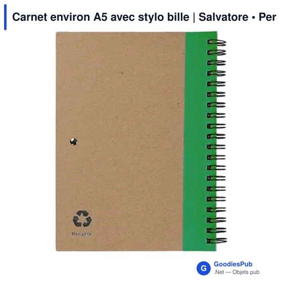 Carnet environ A5 avec stylo bille | Salvatore - Image 2