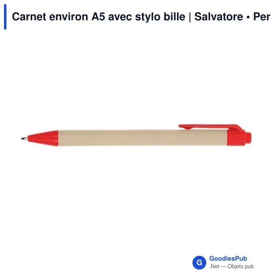 Carnet environ A5 avec stylo bille | Salvatore - Image 12