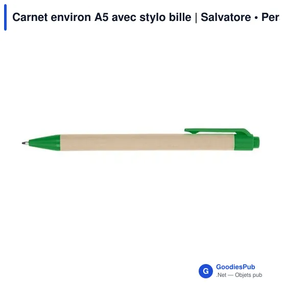 Carnet environ A5 avec stylo bille | Salvatore - Image 3