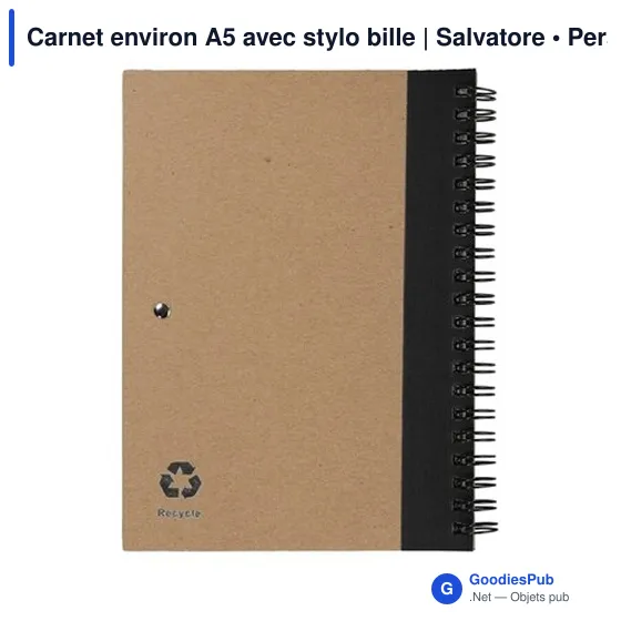 Carnet environ A5 avec stylo bille | Salvatore - Image 8