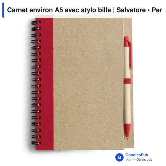 Carnet environ A5 avec stylo bille | Salvatore - Image 9