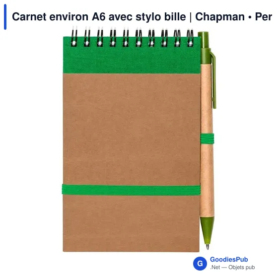 Carnet environ A6 avec stylo bille | Chapman - Image 11