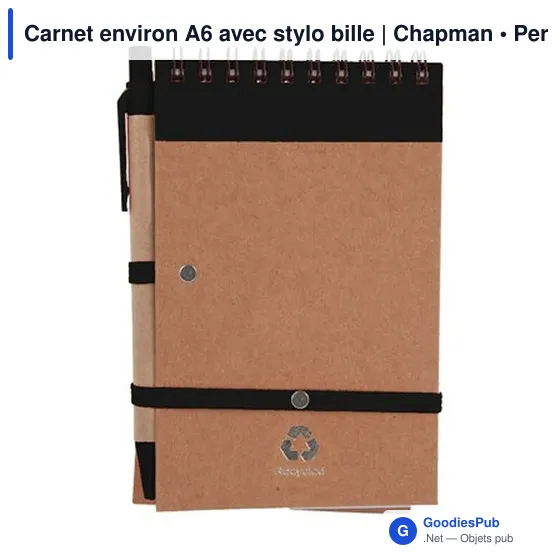 Carnet environ A6 avec stylo bille | Chapman - Image 3