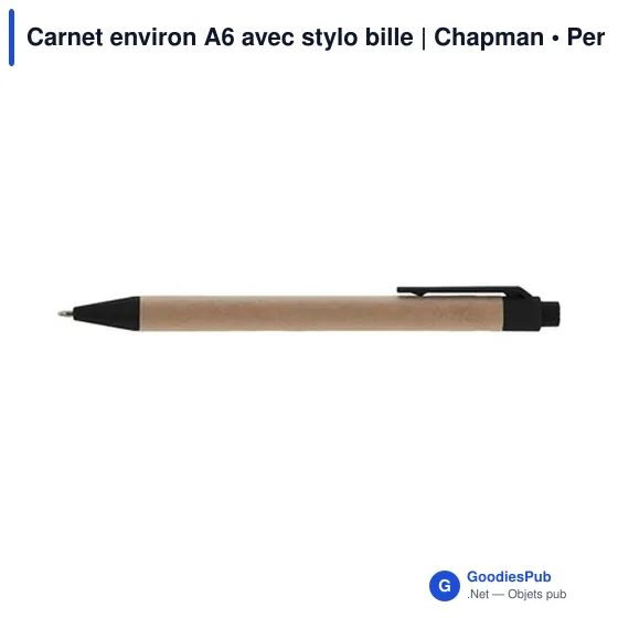 Carnet environ A6 avec stylo bille | Chapman - Image 4